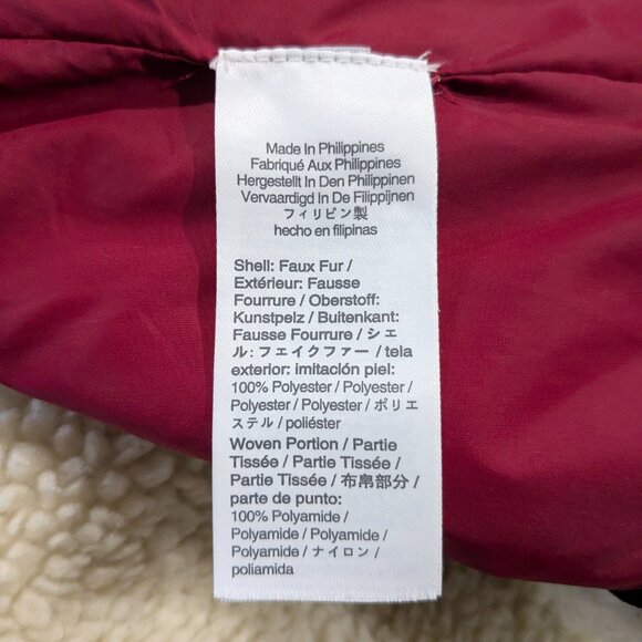 Original J. Crew Boys' XL Beige Faux Fur Sherpa Jacket with Red Accents - Picture 11 of 14